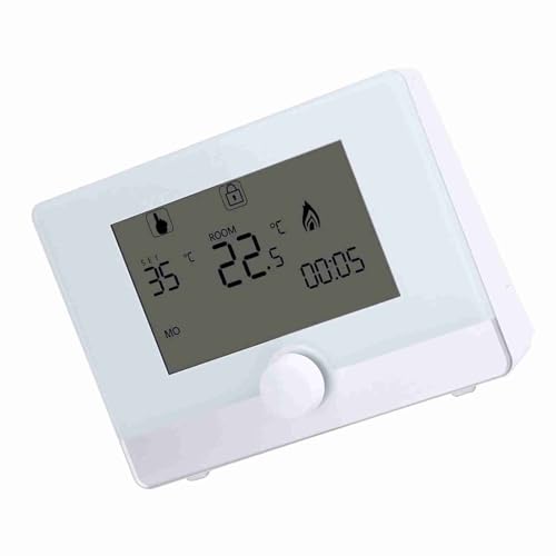 Tat Programable Digital, Controlador de Temperatura para de Calefacción de Caldera Suspendido en la Pared, (White)