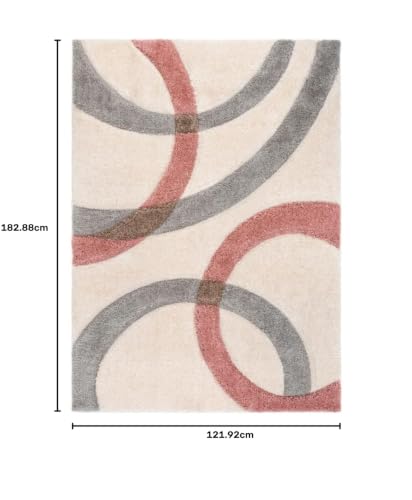 Image of Carpet for Hall | Carpet for Living Room |4X6 FEET Rugs for Bedroom | Carpet | Rug for Living Room | Carpet & Rugs for Home Decor | Carpet for Bedroom Floor (Multi Pink GRAY02)