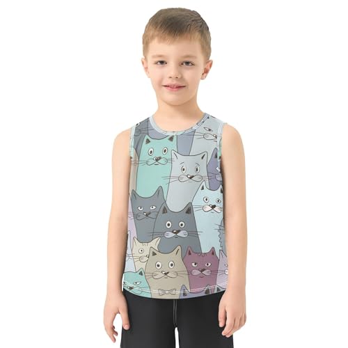 Doodle Dogs Boys Tank Top Sleeveless Teens Vest Youth Boy Muscle Shirts for Golf Swim Bike Jog 3T2