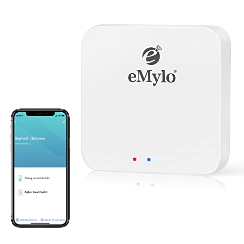 eMylo Zigbee Hub Gateway, 2 in 1 Zigbee 3.0 Bluetooth Tuya Smart Gateway Work with Smart Life and Tuya APP, Compatible with Alexa and Google Assistant, Only Support Tuya Smart Devices