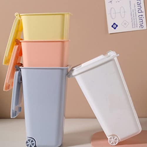Image of GANAZONO Desk Trash can with Lid Mini Desk Trash can for Desktop can with Lid Pen Holder for Office Home School 6.29 X 3.93 X 2.55 in 4 Pack
