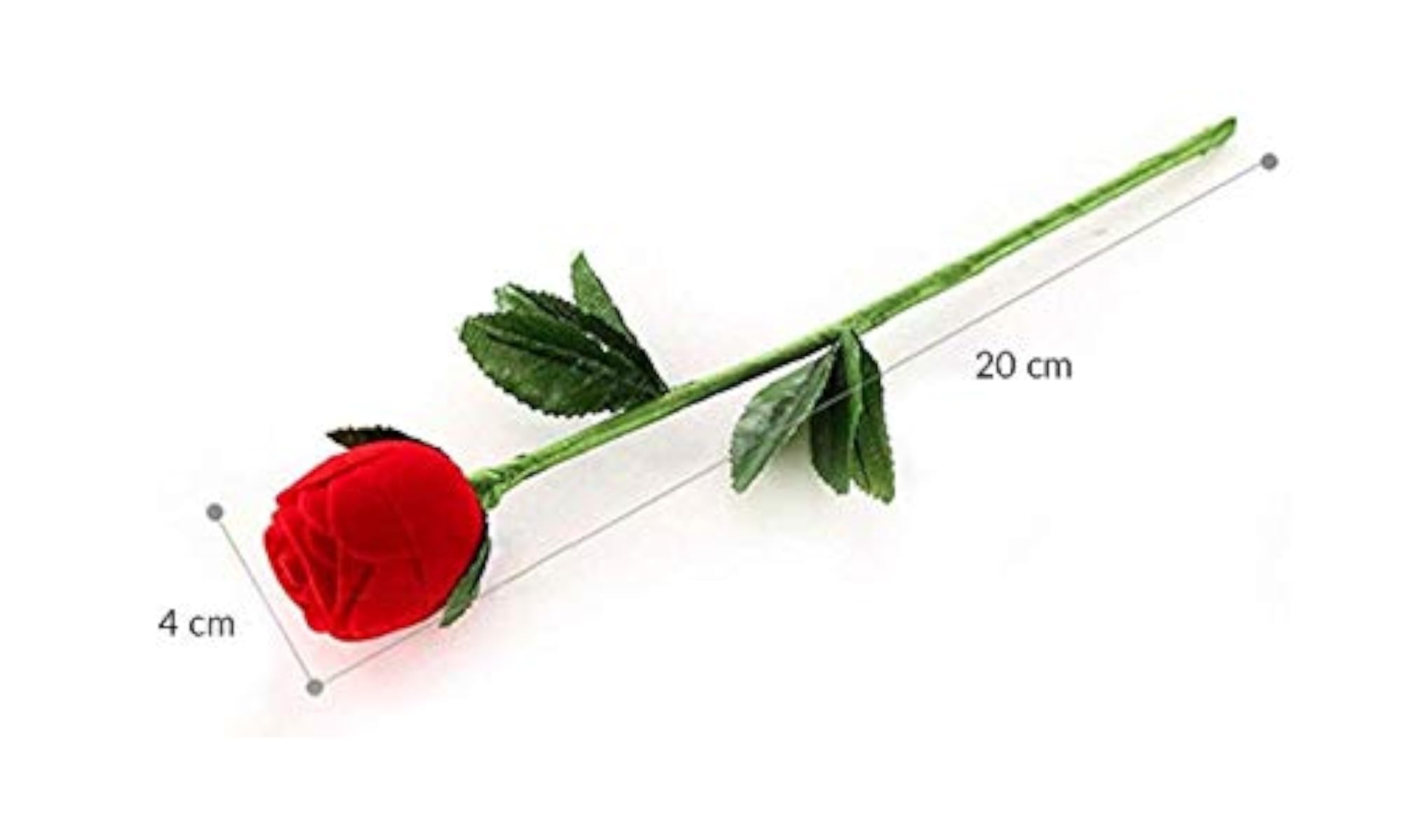 Velvet Red Rose Jewellery Ring Box, Elegant Gift