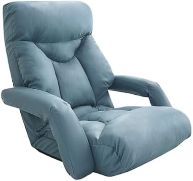 BTZHY Floor Chair Floor Chair Foldable Sleeper Chair 5-Way Adjustable Floor Chair Adults with Armrest, Lazy Sofa Meditation Chair Window Chair for Reading Living Room Bedroom Indoor/Gray