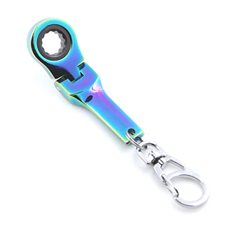 Gt//Rotors 10Mm Ratcheting Wrench Keychain Neo Chrome Plated (Free Bonus: Toy Spanner Keychain) #TOP1