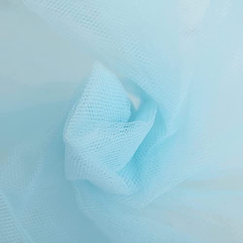 Image of Multi Purpose Solid Nylon Soft Net Combination Fabric - for Wedding, Parties, Costumes, and Decoration (32.8 x 4 Feet, Light Blue)