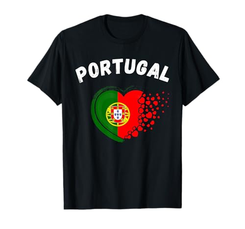 Portugal Flag Heart Voyage en Plein air Portugais au Portugal T-Shirt