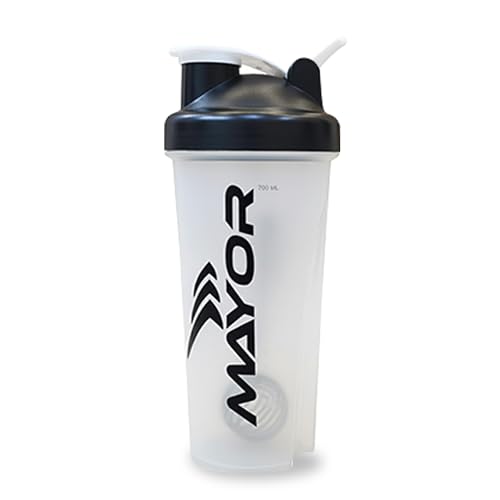 Image of Mayor 700ml Gym Protein Shaker Bottle with Mixing Ball | BPA Free & Leak Proof (White)