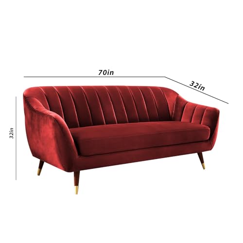 Image of Atticus 3+2 Seater Sofa Set for Living Room (Maroon Colour) Premium Fabric Sofa