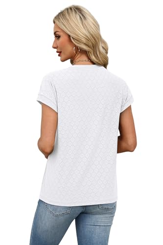Image of Alaroo Womens Summer Tops Short Sleeve Shirts Crew Neck Tshirt Cute Trendy Tunic Blouses (S-3XL)