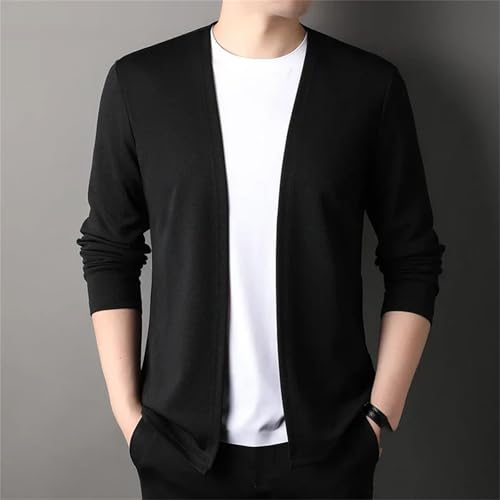 Men's Casual Solid Long Sleeved Cardigan Cloak Fashionable Comfortable Top3