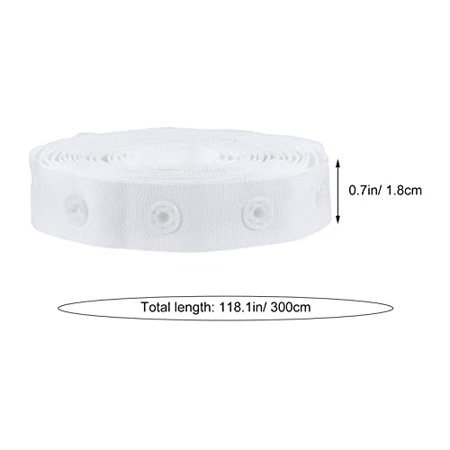 Coheali 1 Roll Trim Snap Button Tape, Ribbon Fasteners Trim Buckles, Sewing Snap Ribbon Fastener Press Stud Tape, Sewing Snap Tape Polyester Fastener Tape #TOP5