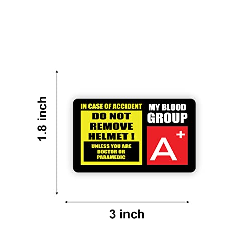 Image of Safety Caution Sign Quotes and Blood Group Helmet Stickers for Bike Riders Multicolor Vinyl Sticker 3 x 1.8 inch (A+)-Self-Adhesive