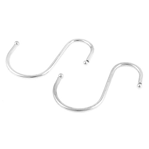 Aexit 2 Pcs Construction hardware 8cm Metal Ball End S Shaped Hook Hanger for Clothing Baskets Model:68as386qo647