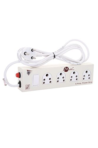 Extension Power Strip 6 Amp LONGWIRE 4 Socket & 1 ISI Master Switch with LED Indigator 3 Core 4 Meters Surge Protector