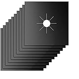 10 Pack Stove Burner Covers Gas Stove Protectors Double Thickness Reusable Non-Stick Heat-Resistant Gas Range Protectors for Kitchen and Cooking(Black)