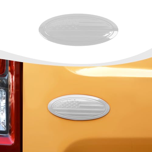 Image of RAZPOY for Bronco Emblem Cover, 5.31inch Rear Tailgate Overlay Badge Emblem Cover Trim Fit for 2021-2026 Ford Bronco & Bronco Sport, USA Flag White