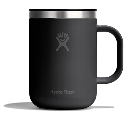 Hydro Flask Coffee Mug Insulated Stainless Steel Non Spill Leak Resistant Travel Mug 24 Oz Tonal Black