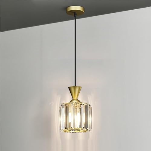 Plafonnier moderne réglable et mini suspension en cristal doré E27 cuisine