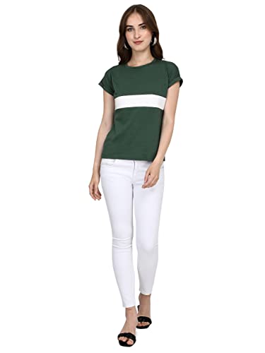 Image of GRECIILOOKS Women's Regular Fit Plain Top with Half Sleeves for Office Wear, Casual Wear, Under 399 Top for Women /Girls (Pink Large)