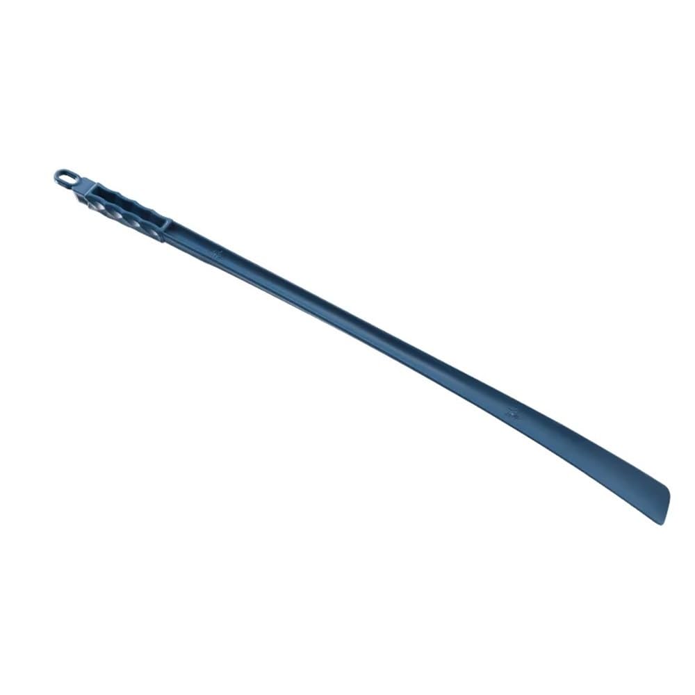 Calzador largo de ABS 65 cm con gancho integrado azul