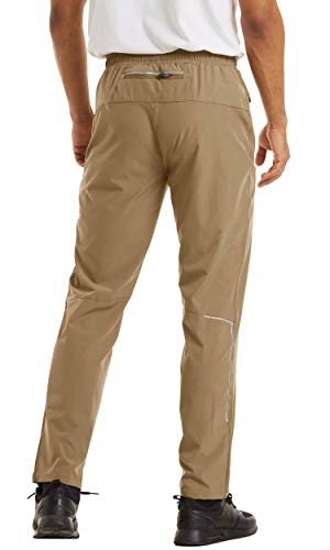 Image of MAGCOMSEN Men's Workout Gym Joggers with Zipper Pockets Reflective Visibility Quick Dry Running Pants Sweatpants