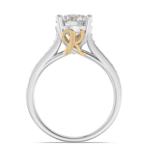Glamcarat Personalized Engagement Ring Sterling Silver Moissanite Diamond Wedding Bridal Band Set For Her With Enhancer Anniversary Wedding Ring Custom Initials #TOP4
