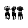 Two-Piece-Outfits-for-Women-Casual-Short-Sleeve-and-Tassel-Bodycon-Shorts-Sexy-Clubwear-Tracksuit-Set ThusFur Womens Summer Casual 2 Piece Black Outfit Short Sleeve Shirt Bodycon High Waist Shorts Set Sportswear Tracksuit with Tassel Size XX-Large