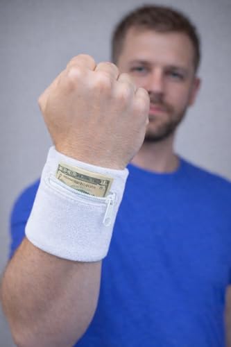 Image of Suddora Zipper Wrist Pouch - Sweatband /Wristband Wallet for Keys, ID, Cards, Cash