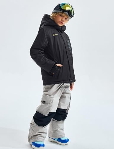 GEMYSE Boy's Waterproof Ski Snow Jacket Hooded Fleece Lined Windproof Winter Jacket4