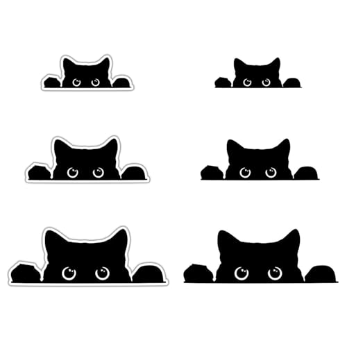 6 Pegatinas Creativas con Forma De Gato para Coche, Decoraciones y Accesorios Exteriores, Bonitas y Divertidas