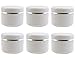 6 pots vides de recharge en plastique blanc pour maquillage, cosmétiques, avec couvercle à visser et revêtement en polypropylène 250G/8oz blanc