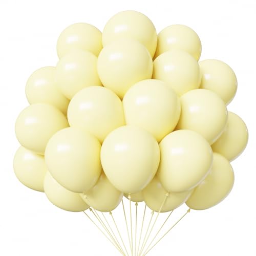 Light Yellow Balloons 50pcs 12 Inches Pastel Yellow Latex Balloons for Birthday Baby Shower Wedding