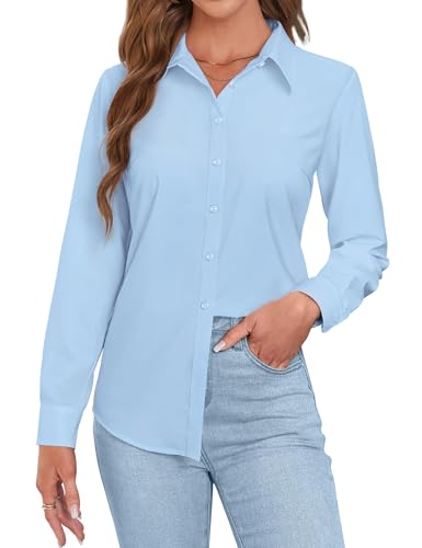 Rapbin Bluse Damen Langarm Hemdbluse Elegant Button Down Shirts...
