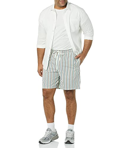 Image of Amazon Essentials Men's 8 inch Inseam Relaxed-Fit Cotton Drawstring Pull-On Walk Shorts, Summer-Weight