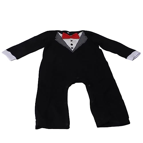 Srliya Mono de Esmoquin para bebé, Elegante Mono de Caballero para Recién Nacido con Pajarita, Algodón Suave, Ideal para Ocasiones Especiales