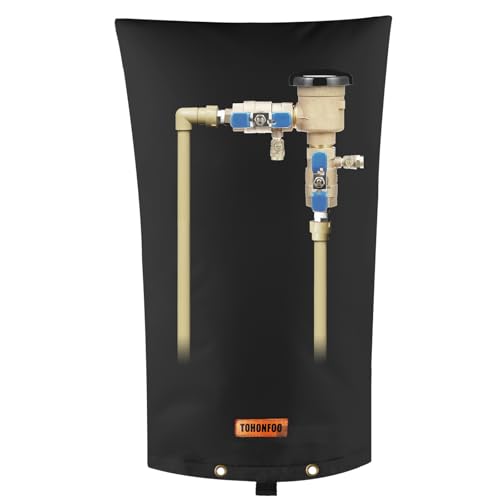 TOHONFOO Backflow Preventer Cover, Pipe Freeze Insulation, 14"Wx26"H, Black