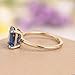 Silvart 2 Ct East Wast Blue Emerald Cut Sapphire Dainty Solitaire Engagement Ring Vintage 14K Yellow Gold Plated Anniversary Ring Birthstone Ring Gift For Women 925 Silver Handmade Customized Ring
