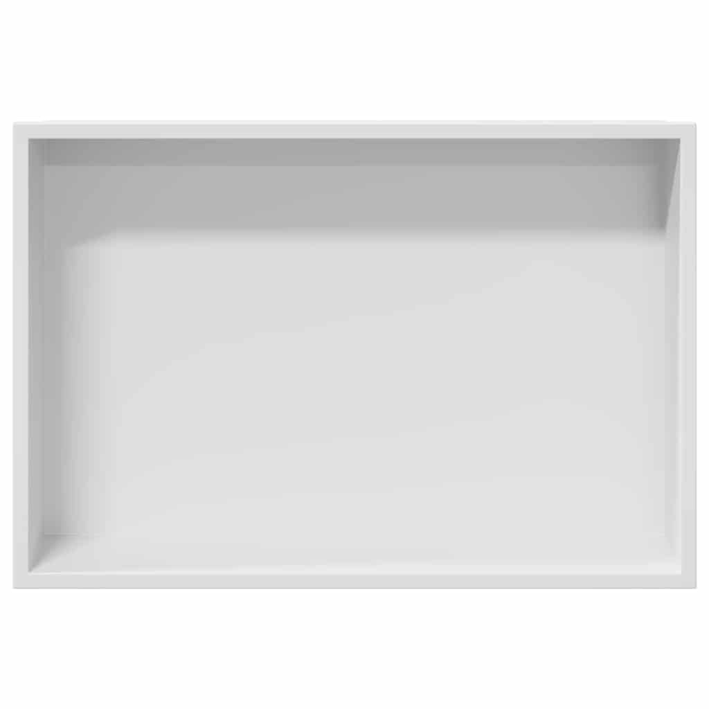 vidaXL Nicchia per doccia Bianco 45 x 30 x 9,5 cm Acciaio inossidabile, Design moderno del bagno, nicchia rettangolare per doccia, unità di stoccaggio resistente, ripiano minimalista
