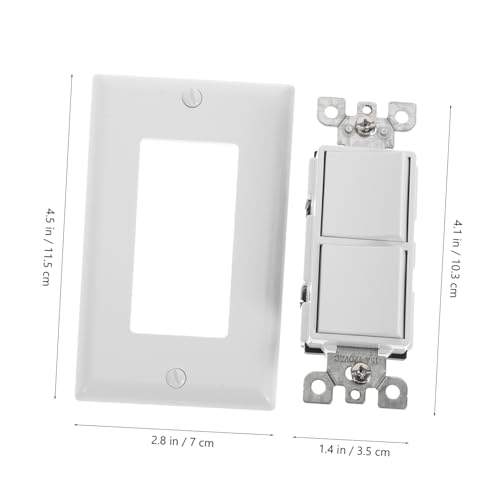 Interruptor doble de pared 10a blanco con balancín ligero para hogar 7