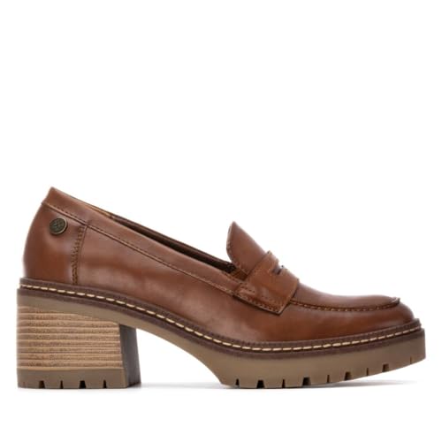 XTI - Mocasines Mujer Camel - Calzado Cómodo y Versátil - Moda Casual - Modelo 14445702 (Talla 38)