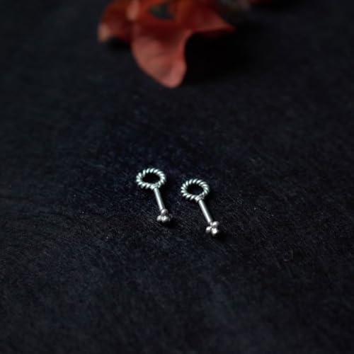 Image of Quirksmith 925 Sterling Silver Bugadi Earrings /Helix Piercing Studs with 925 Stamp And Certificate Of Authenticity /Gift for women