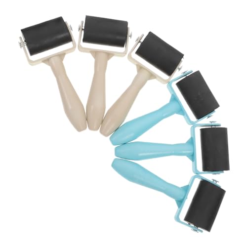 Housoutil 6pcs Roller for Boys and Girls Printmaking Stamping Tool Plastic Painting Roller