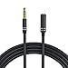3.5mm Headphone Extension Cable (6Ft/1.8M), 4 Pole Hi-Fi Sound Audio Cable Male to Female AUX Cord, Auxiliary Stereo Extender for Speakers, PC, MP3 and All 3.5 mm Enabled Devices (1 Pack - Black)