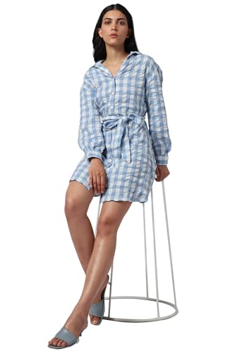 Image of Van Heusen Women Shirt Mid-Thigh Length Dress