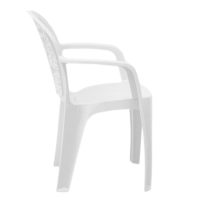 HomiQ Supreme Craft Plastic Chair | Arm Chair for Living Room, Home, Garden Indoor/Outdoor use(Colour: White, Set of 2) 2