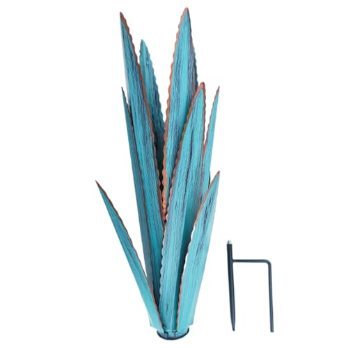 Plants d'agave en métal bleu : décor extérieur de jardin et yard - 7