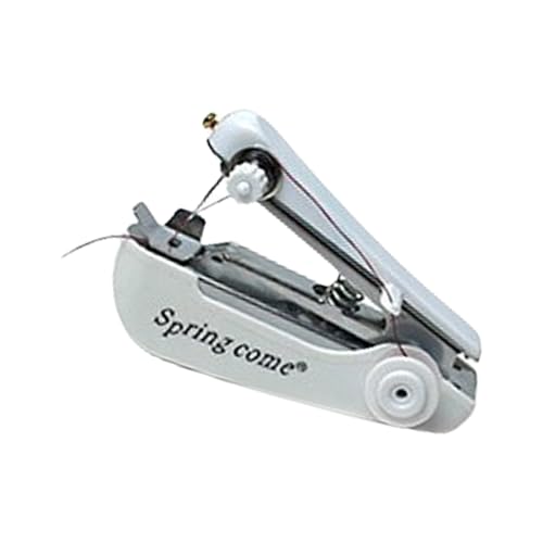 Máquina de coser de mano, portátil, manual, de aluminio, fina, práctica, herramienta de trabajo, pequeña máquina de coser para el hogar y viajes