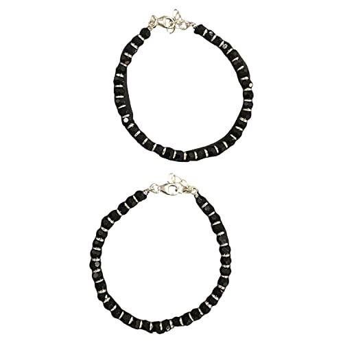 925 Sterling Silver New Born/Toddler Kids Black Beads Najariya - Style#03 (5.0 inch)3