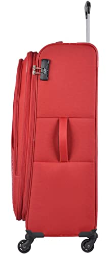 Image of Skybags Polyester Converge Plus 4 Wheel Exp Str Medium Size (H) 5 Years International Warranty Soft Spinner Wheel Trolley Bag (69 Cm, Red)