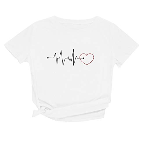 Ghazzi for Teen Girls Women's Letter Print Crop Tops Casual Short Sleeve Tees White